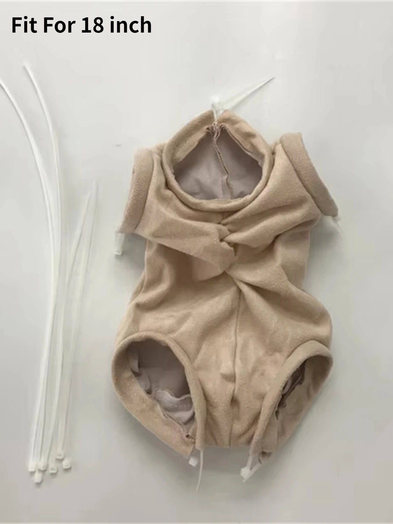 1 قطعة الجسم القماش وربطات عنق بسحاب مناسبة لدمى الأطفال حديثي الولادة 18-24 بوصة ، علبة ناعمة لتقوم بها بنفسك اكسسوارات طفل ريبيرث دمية العرض #2