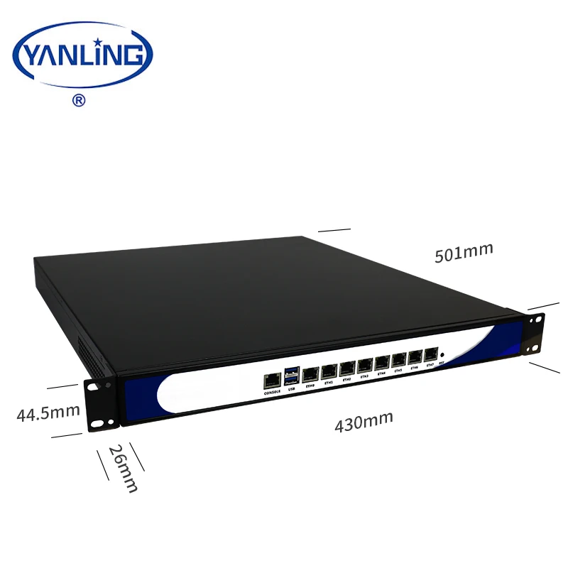 8 Intel I211-AT 1000M Pfsense DNS Server With Core I3 Processor 1U Rackmount Supports 4* Fiber Optic Port