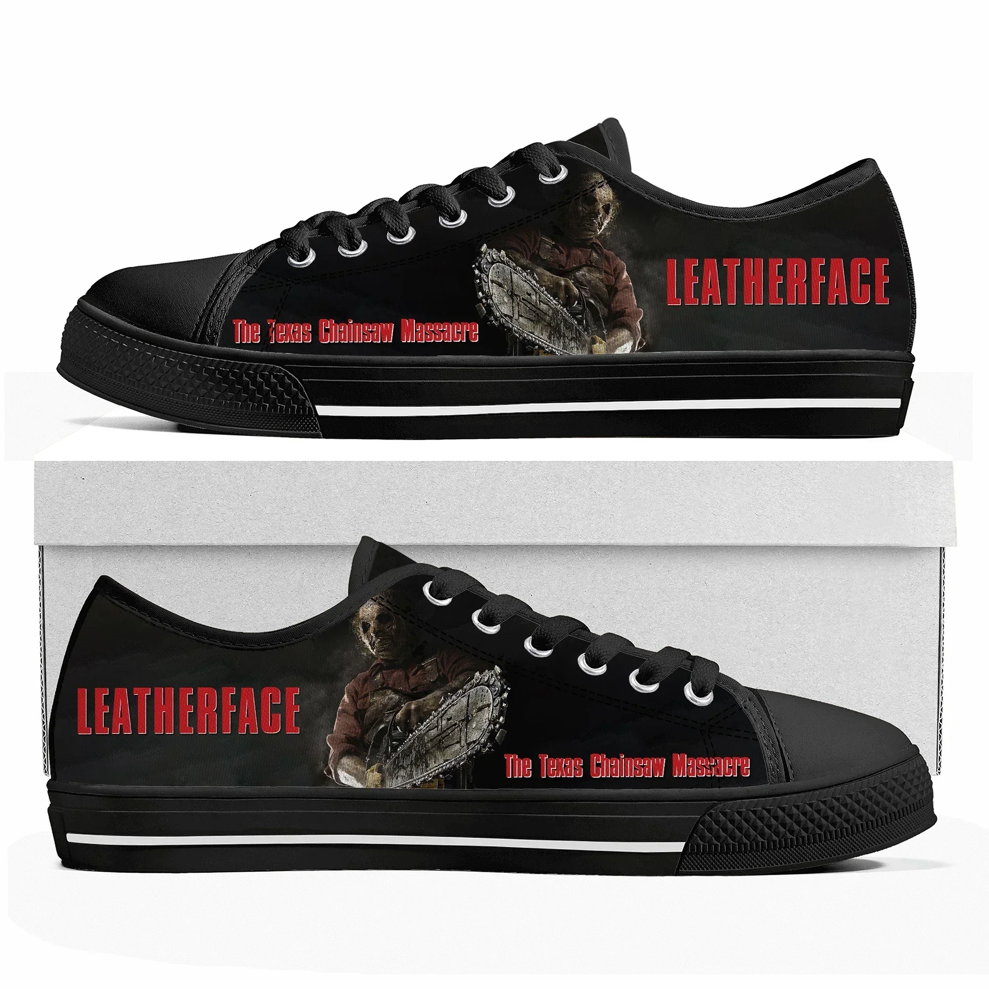 Кроссовки Texas Chainsaw Massacre Leatherface Low Top для мужчин, женщин и подростков, повседневные кеды из канваса, обувь на заказ, индивидуальный дизайн