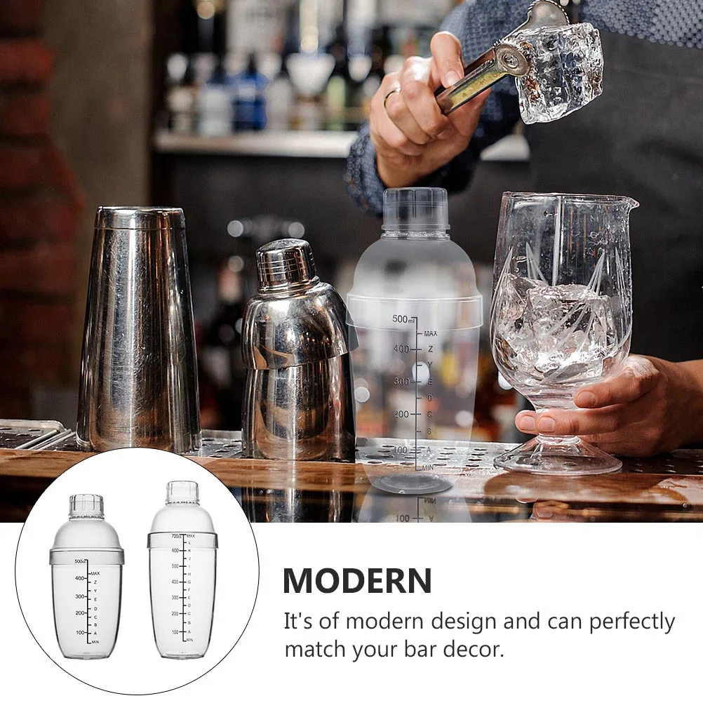 1 Set Transparent Snow Grams Mug Graduated Glass Anti-Scald Shaker Bottle For Bar Decor Wine Container Milk Tea Tool