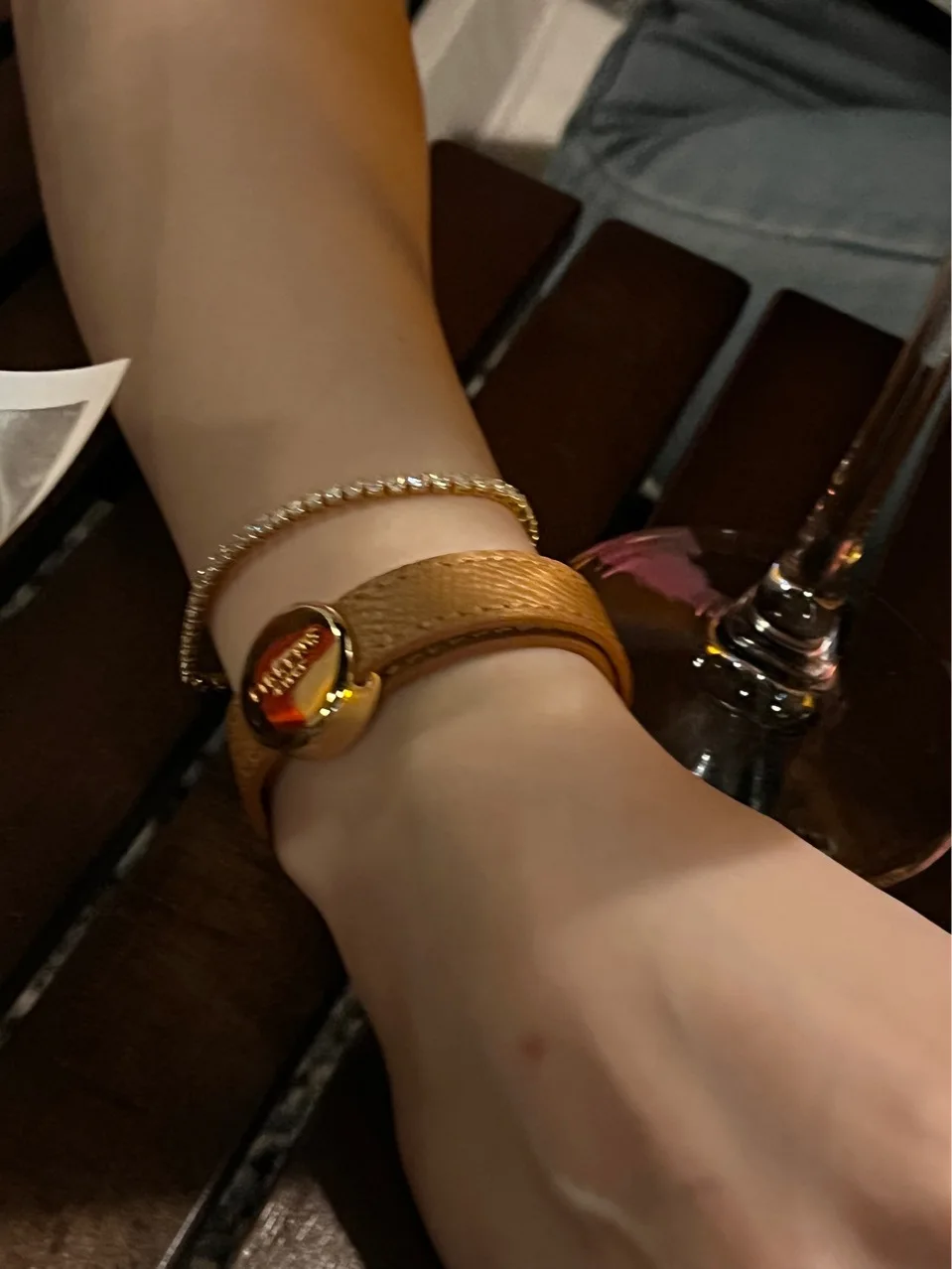 

Brass Real Leather Watch Band Bracelet Women Men Lover Jewelry Designer T Show Runway Gown INS Japan Korean