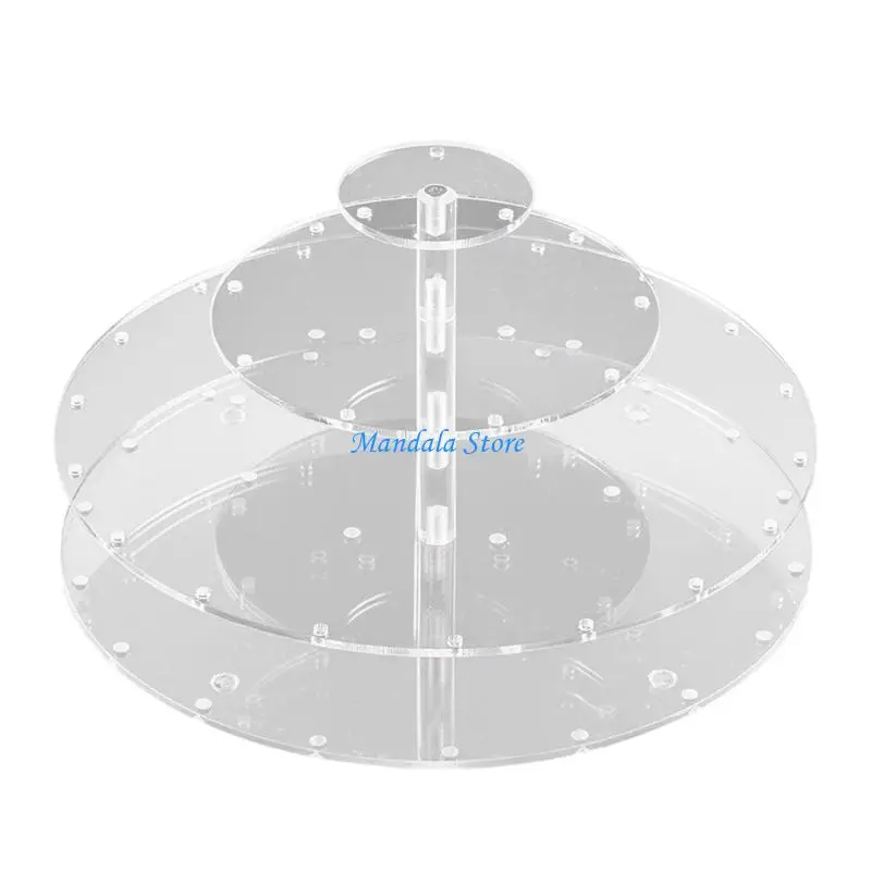 

U2JC 31 Slot Clear Round Acrylic Display Stand 4 Tiered Dessert Organizers for Celebration Decors