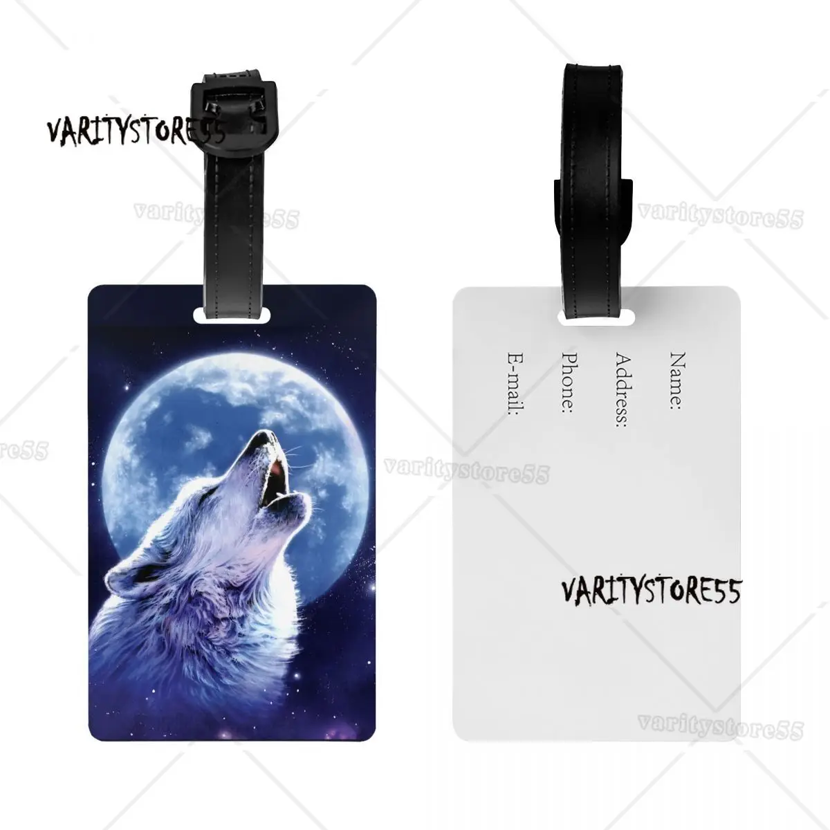 Custom Call Of The Wolf Luggage Tag Travel Bag Suitcase Privacy Cover ID Label