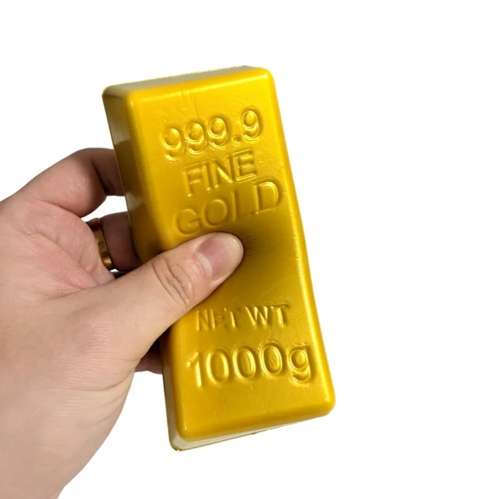 New Soft Gold Brick Squeeze Toys PU Slow Rebound Sensory Fidget Toy Gold Bars Decompression Toy Anxiety Relief