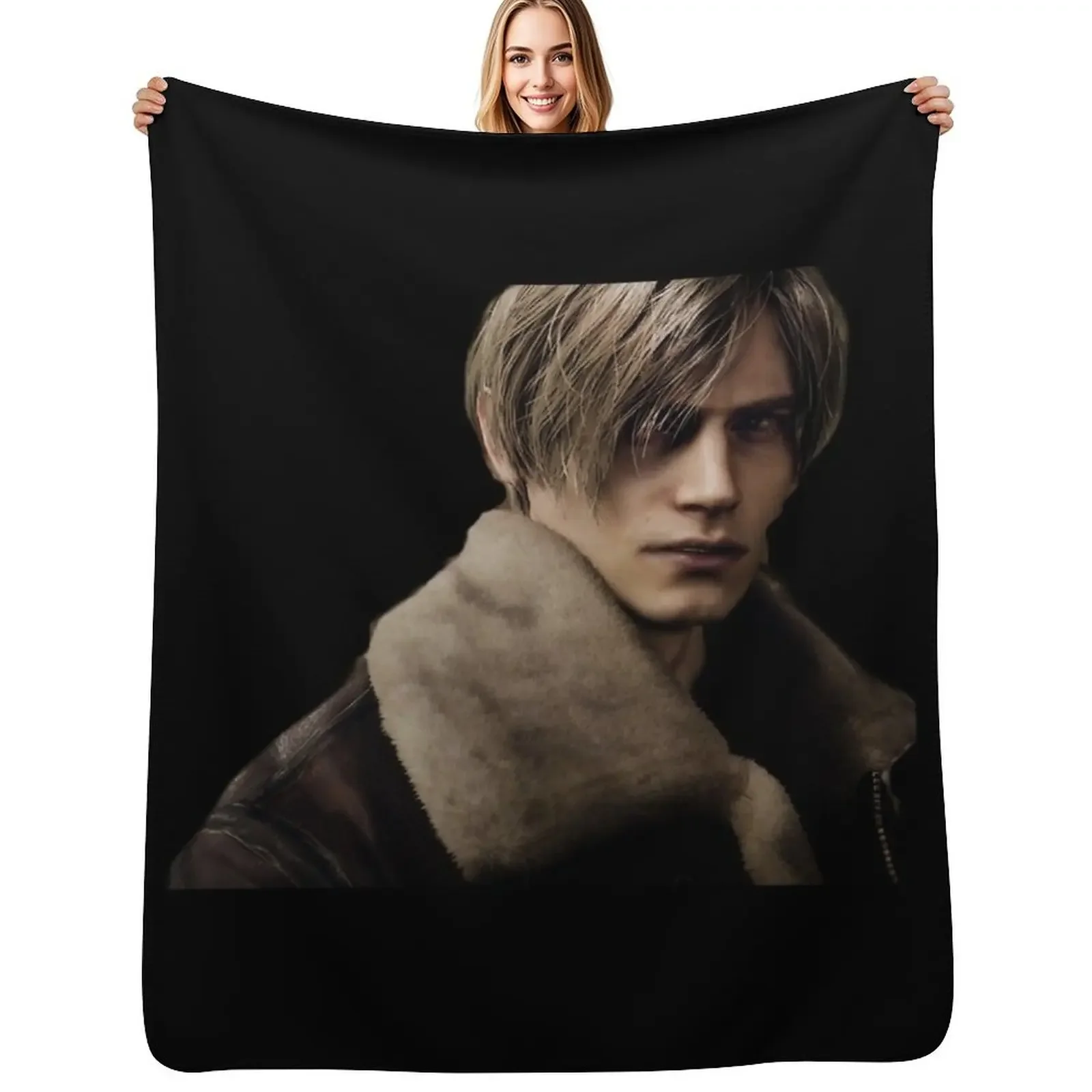 

RE4 Leon Throw Blanket valentine gift ideas Sofa Quilt Winter beds Blanket