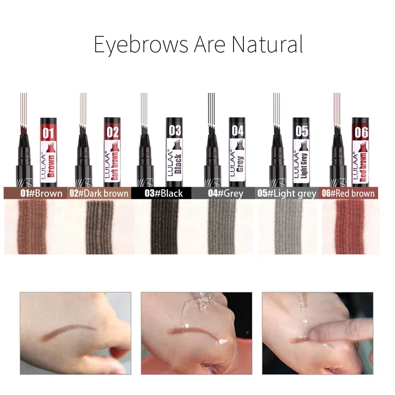 Microblading 眉毛マーカーペン 4 ヘッド液体眉毛細いペンシル防水タトゥー眉ペン汚れ防止メイクアップ maquiagem