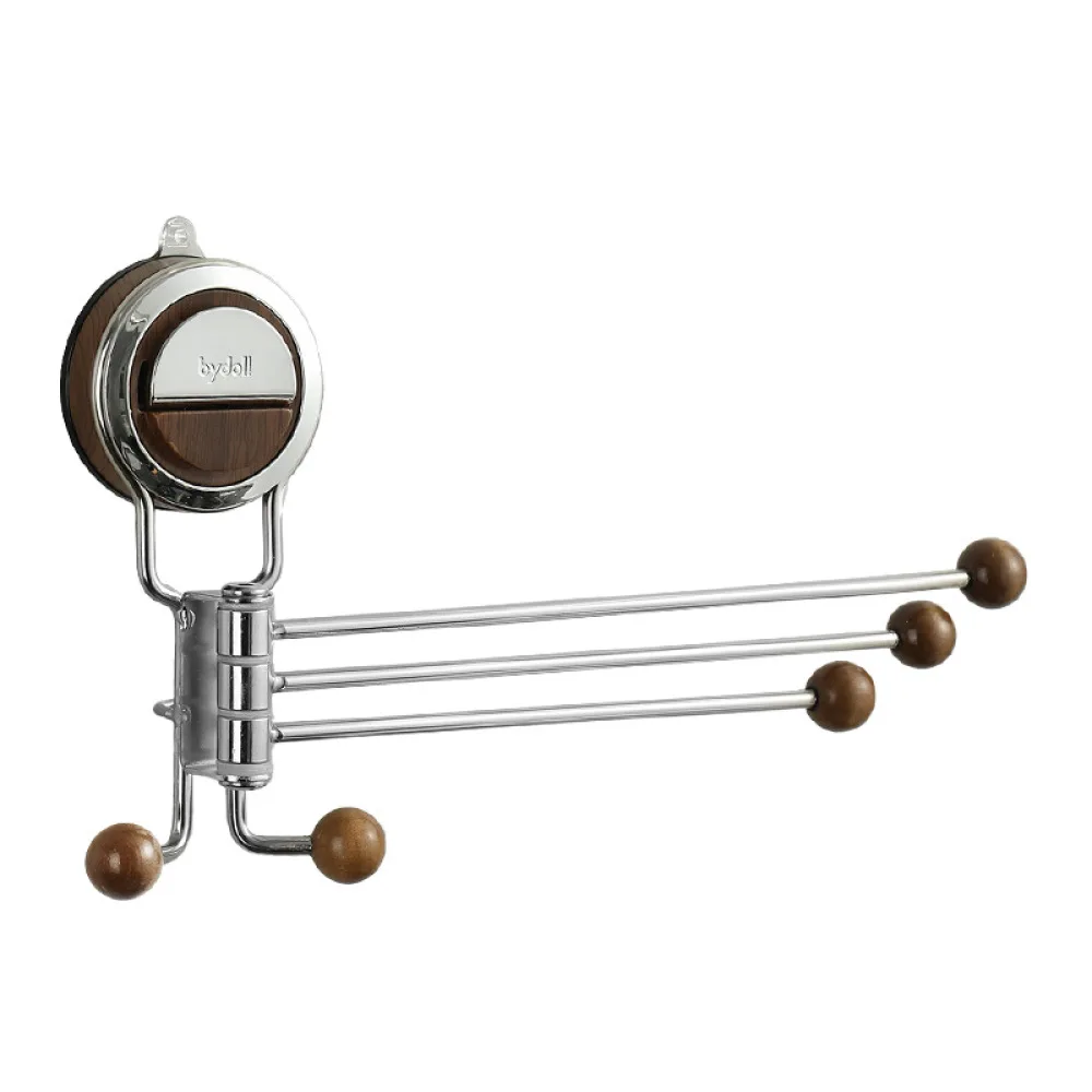 Rotatable Towel Rack Stainless Steel Kitchen Dishcloth Holder Bathroom Wall Mounted Storage Organizer Punch Free Hanging Shelf