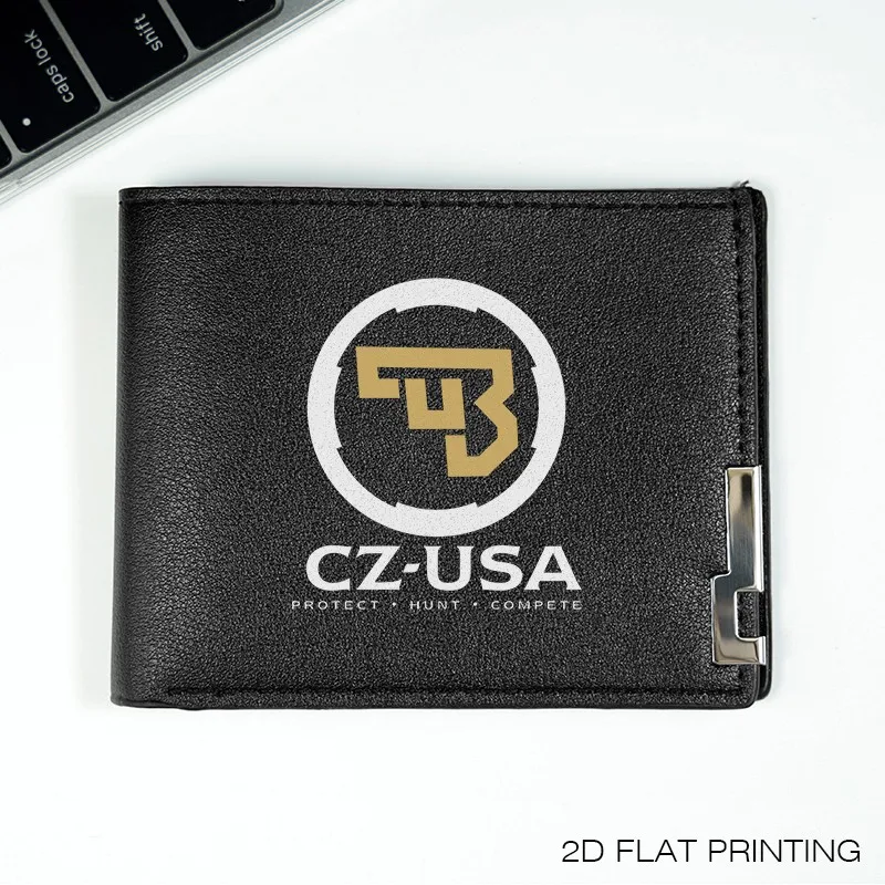 Cartera de cuero PU de primera calidad CZ USA, diseño minimalista para hombres, duradera, ligera, estilo empresarial, accesorio de transporte diario