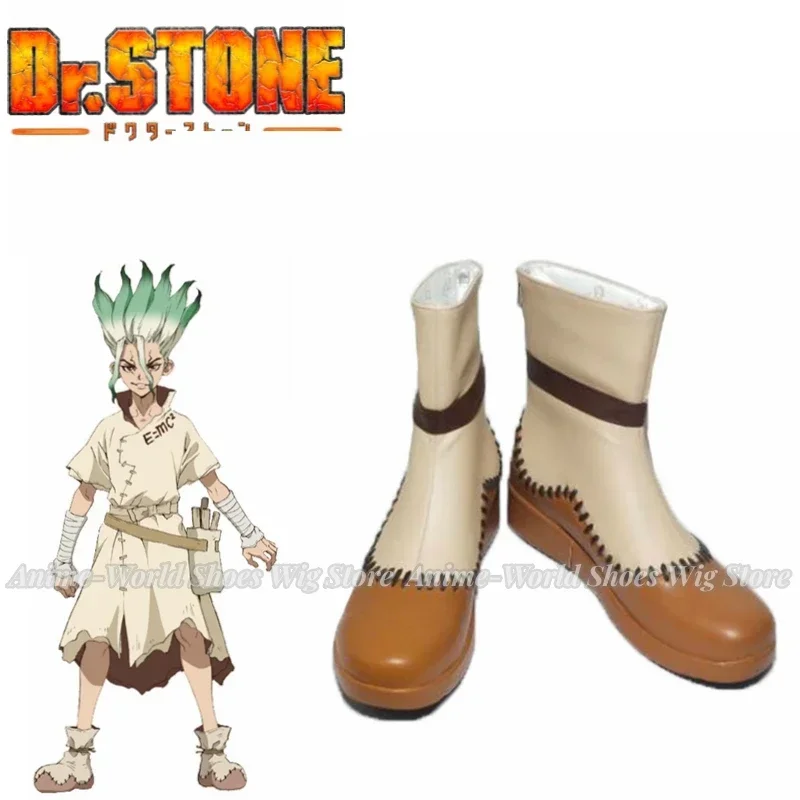 Anime Senku Ishigami Cospaly Shoes Boots Adult Men Senku Boots Halloween Carnival Party Role Play Custom Made
