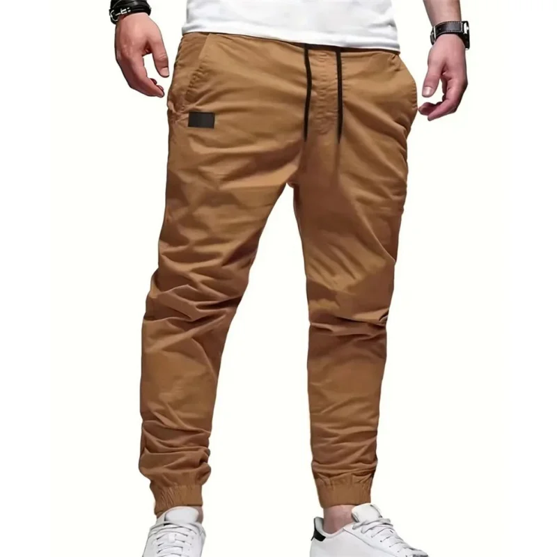 2024 New Cargo Pants Men\'s Loose Straight sports Clothing Solid color sweatpants Versatile Joggers Woven Casual Male Trousers