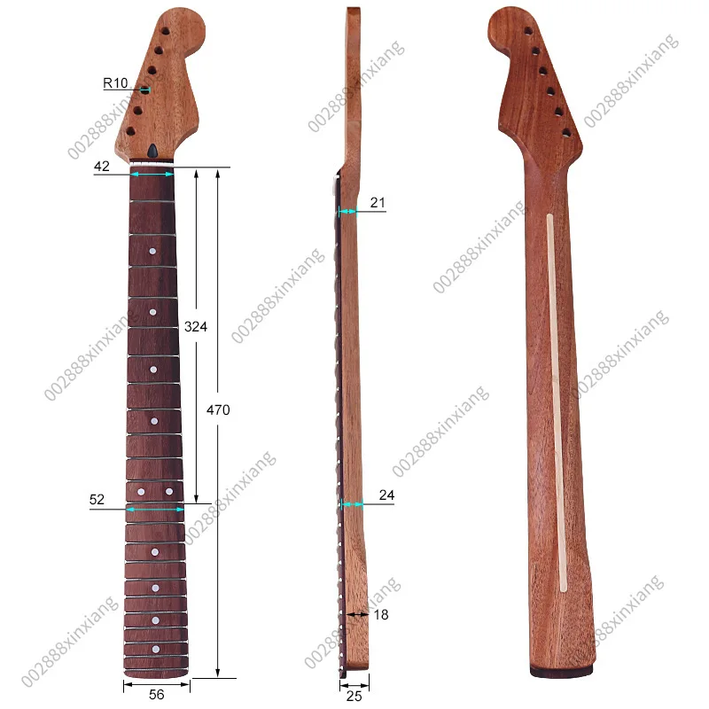 For ST Style 6 String Electric Guitar Neck Mahogany Matte Finish Rosewood Fretboard Guitar Replacement Parts