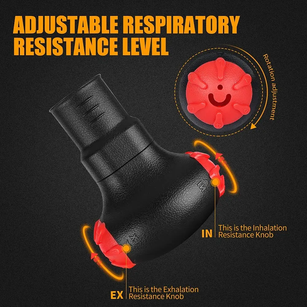 Dispositivo de ejercicio de respiración para pulmones, entrenador de fuerza muscular respiratorio, terapia sin medicamentos, ejercitador expiratorio inspirador