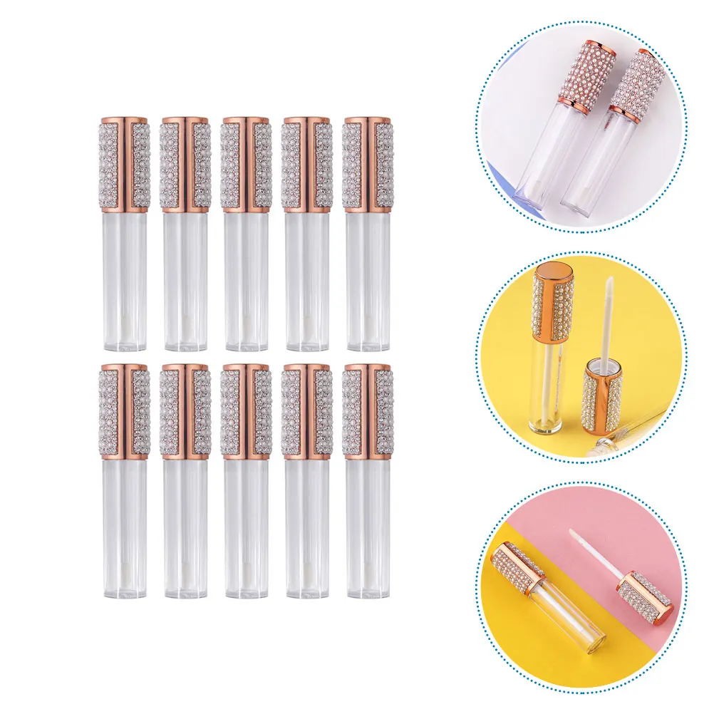 

10Pcs 5ml Lip Glazes Tube Clear Body Easy Volume Check Durable Safe Containers Lip Gloss Tube Refillable Bottles