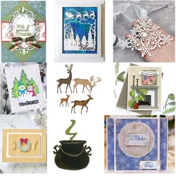 2024 New DIY metal cutting die for Christmas scrapbook album 3D greeting card decoration Creative Snowflake stove tree deer