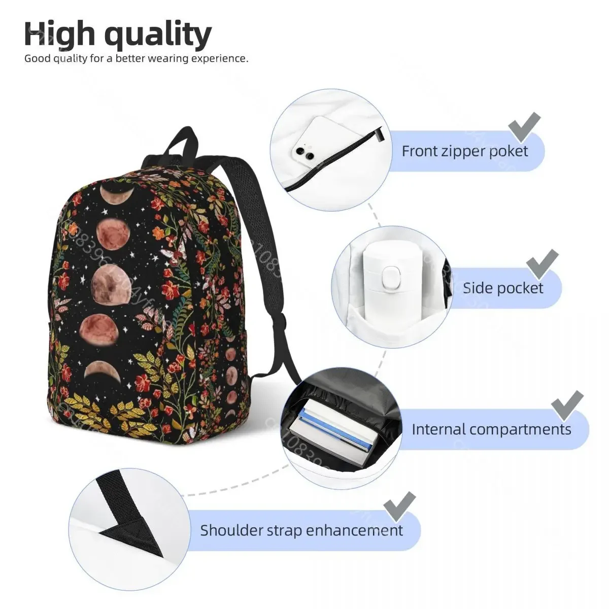 Garten malerei Rucksack Reben und Blumen Wander rucksäcke Junge bunte dauerhafte Schult aschen cooler Rucksack