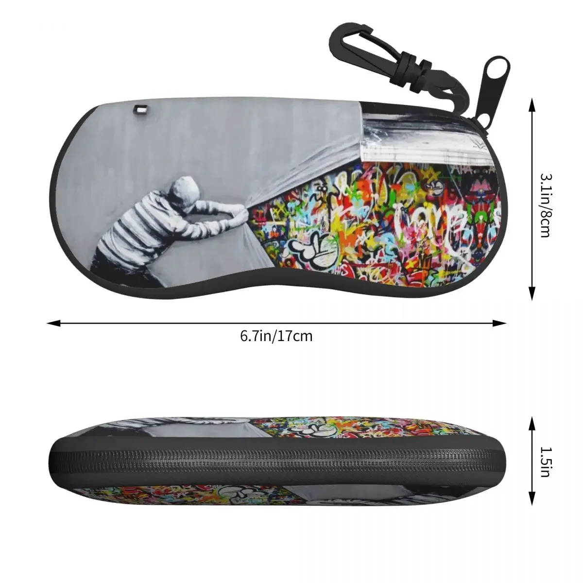 Banksy Uncovering Graffiti Shell Eyeglasses Protector Cases Cute Sunglass Case Street Art Glasses Pouch