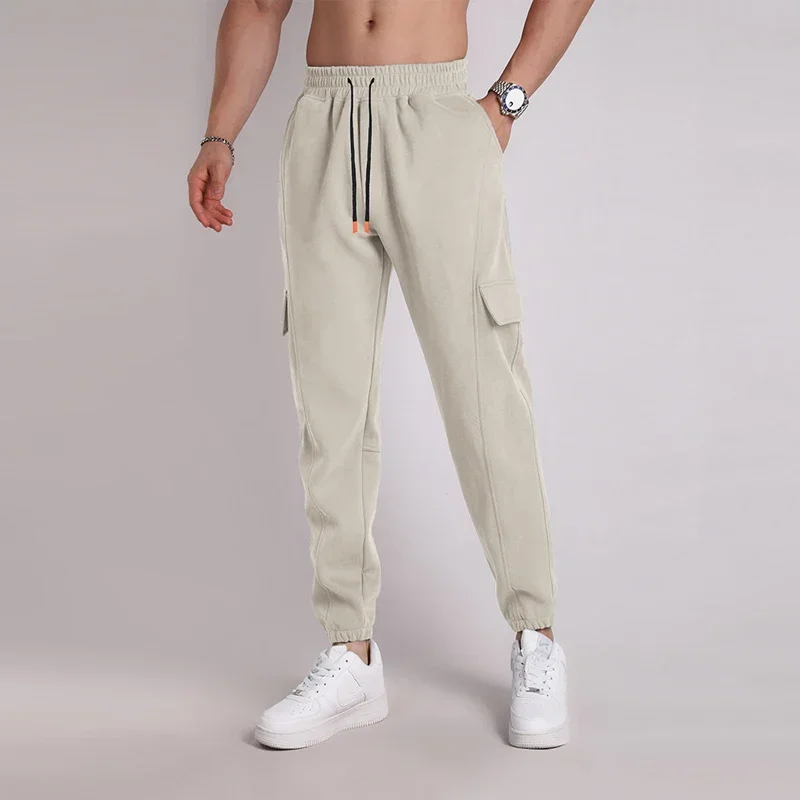 New Jogging Pants for Men with Elastic Waistband Casual Pants, Black Outdoor Cotton Men's Sports Pants