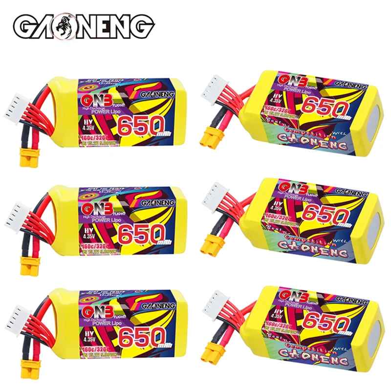 GNB LiPo Battery 4S 15.2V 650mAh 160C/320C for Drone Remote Controlled FPV Quadcopter Helicopter Aircraft RC Parts 4S Battery