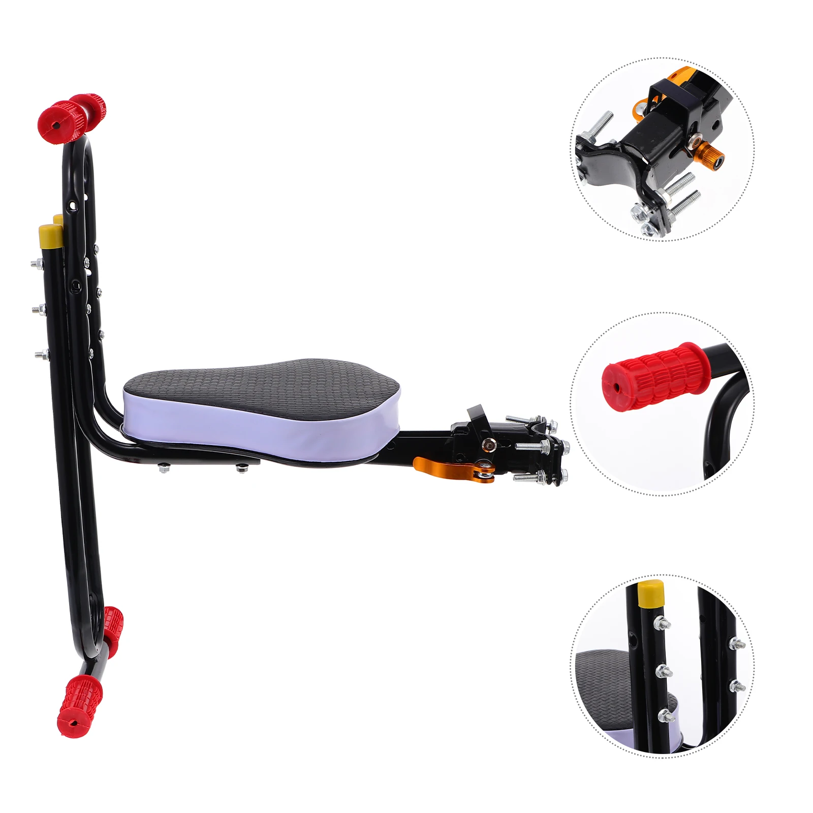 

Foldable Safe Kids Bike Seat with Backrest Durable Carbon Steel Toddler Saddle for Easy Practical Bicycle Bicycle