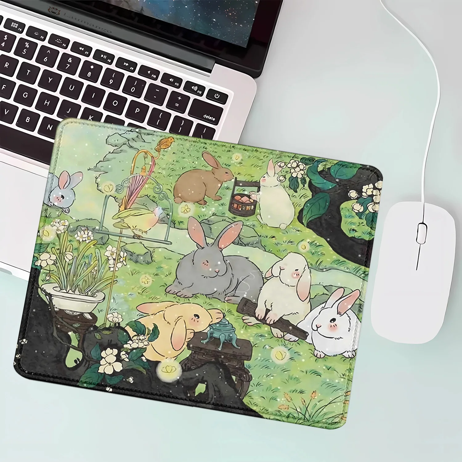 Cute Rabbit Green Anime mouse pad Gamer Computer New HD Mousepad Desk Mats Non-Slip Natural Rubber mousepad Computer Mouse Mat