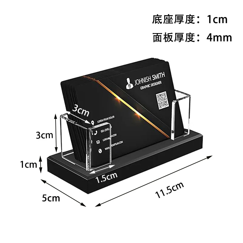 

Clear Acrylic Business Card Display Rack Large Capacity Office Desk Card Holder For Front Desk Trade Shows Black Base