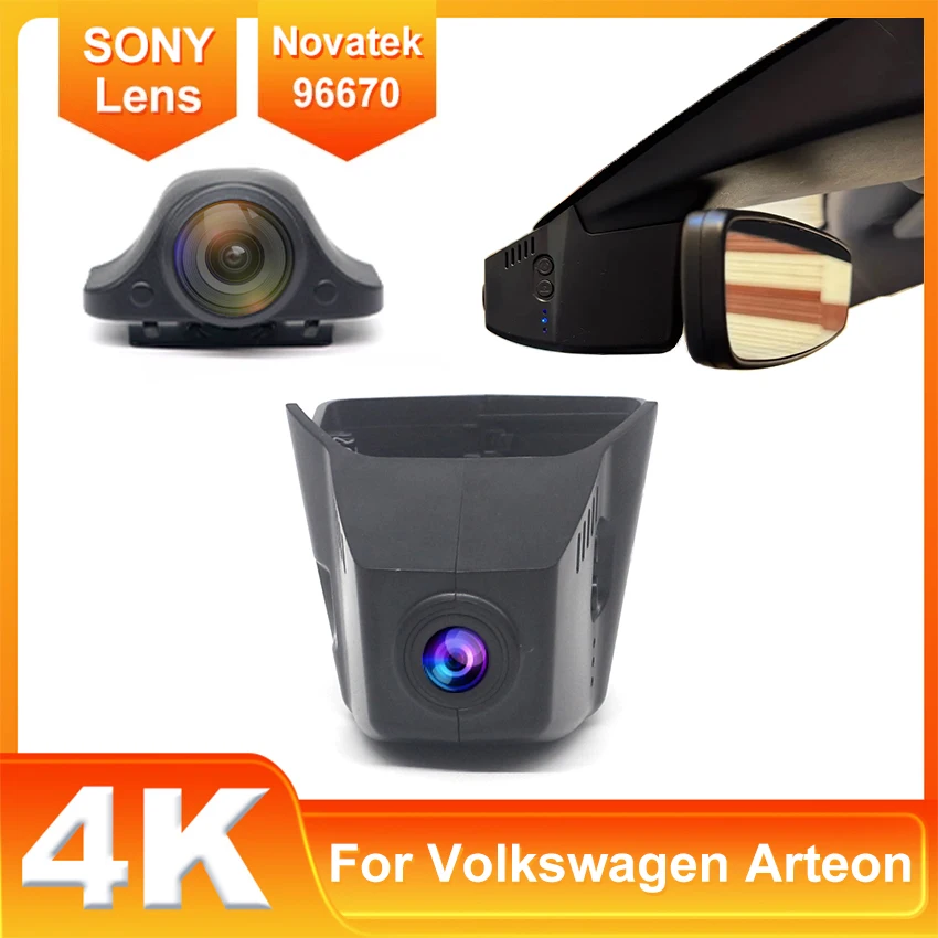 For Volkswagen Arteon 2019-2025 Front and Rear 4K Dash Cam for Car Camera Recorder Dashcam WIFI Car Dvr Recording Devices