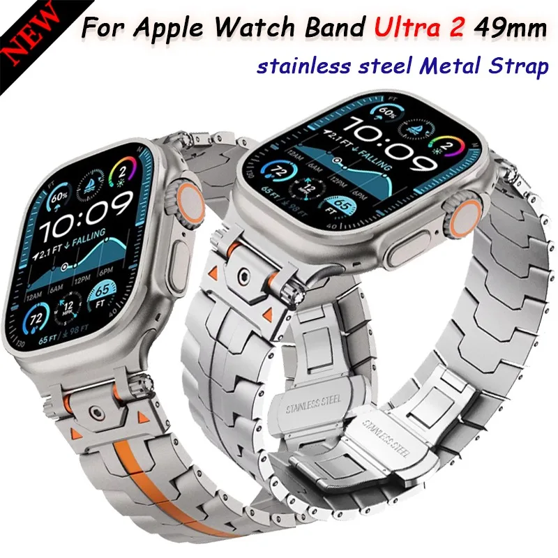 

Metal stainless steel Strap For Apple Watch Band Ultra2 49mm 10 46mm 42mm Bracelet watchband iWatch 9 8 7 6 5 SE 45mm 44/41/40mm