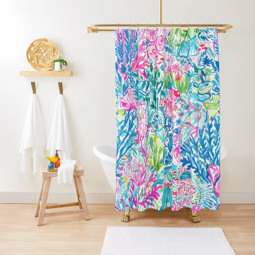 

Coral Nature Shower Curtain Waterproof Bath And Anti-Mold Shower For Bathrooms Bathroom Showers Curtain