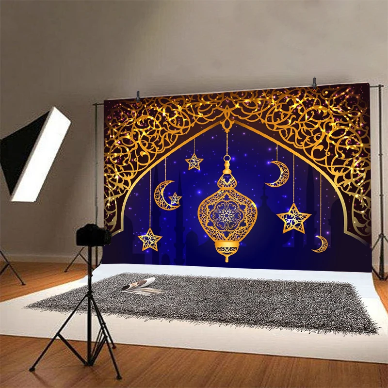 Aladdin Jasmin Photo Backdrop Curtain Gold Mosque Happy Birthday Party Princess Vaiana Decoration Photography Backgrounds Banner