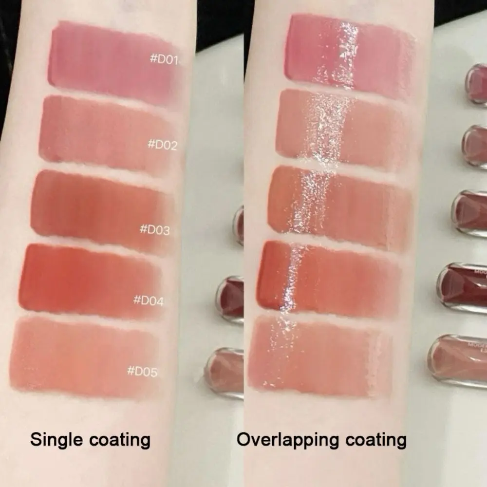 Fashion Double-headed Mirror Lipstick Moisturizing Non-stick Cup Moisturizing Lip Glaze Waterproof Anti Drying Lip Gloss Women