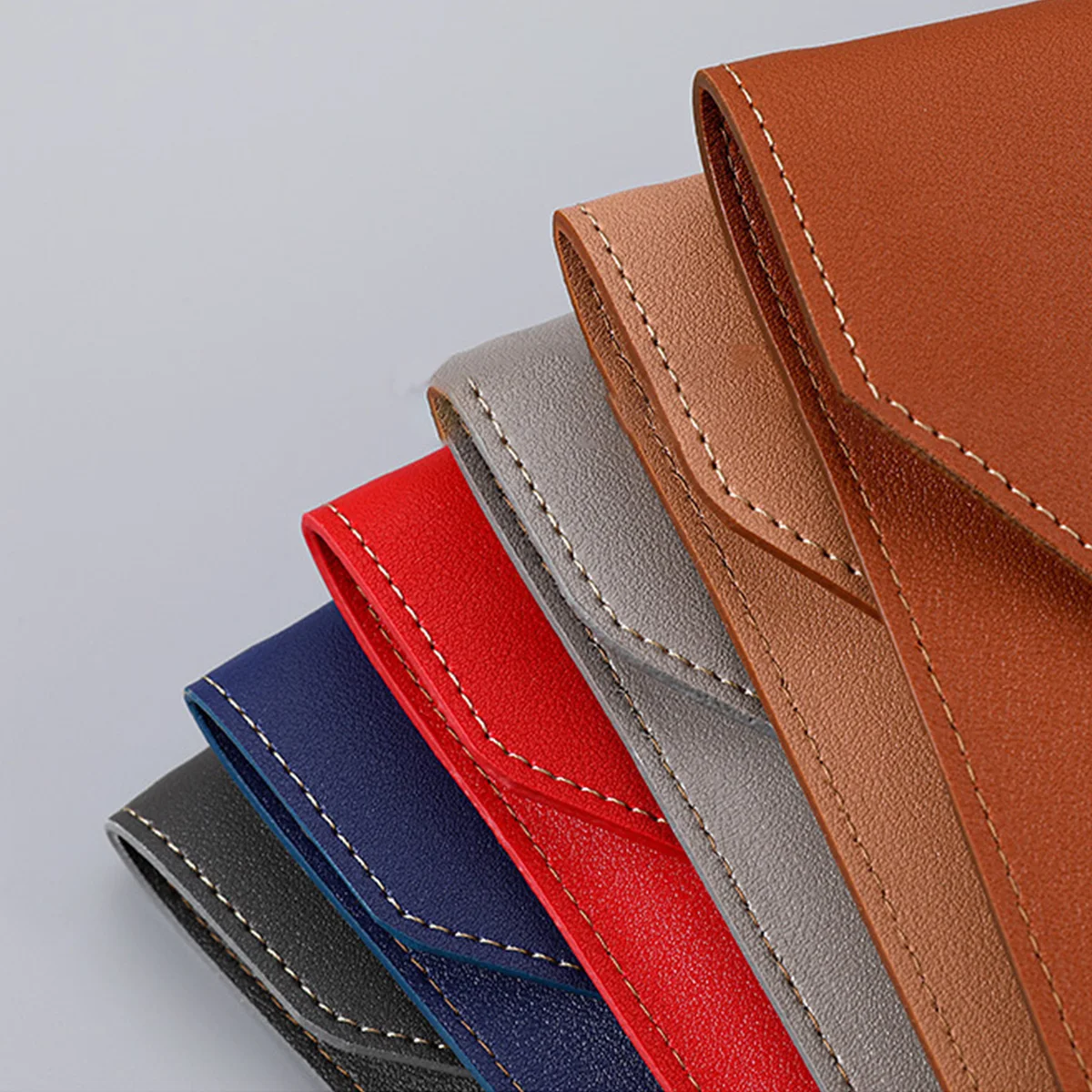 Leather document pouch A6 envelope folder quality PU leather document pouch female file organizer pouch