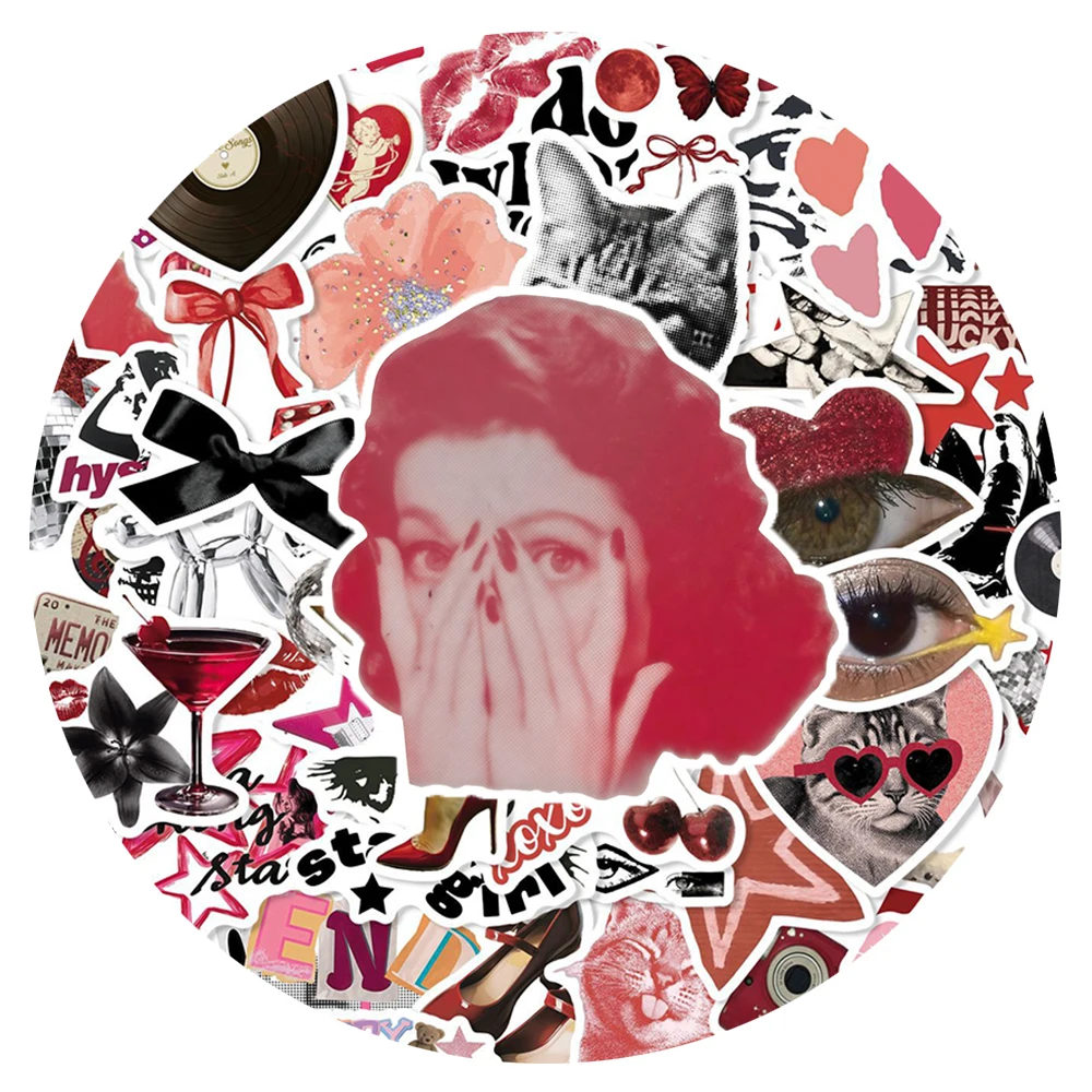 10/30/50pcs Vintage Rock Y2K Aesthetic Stickers Ins Style Cartoon Decals Water Bottle Phone Luggage Cool Graffiti Sticker Decor
