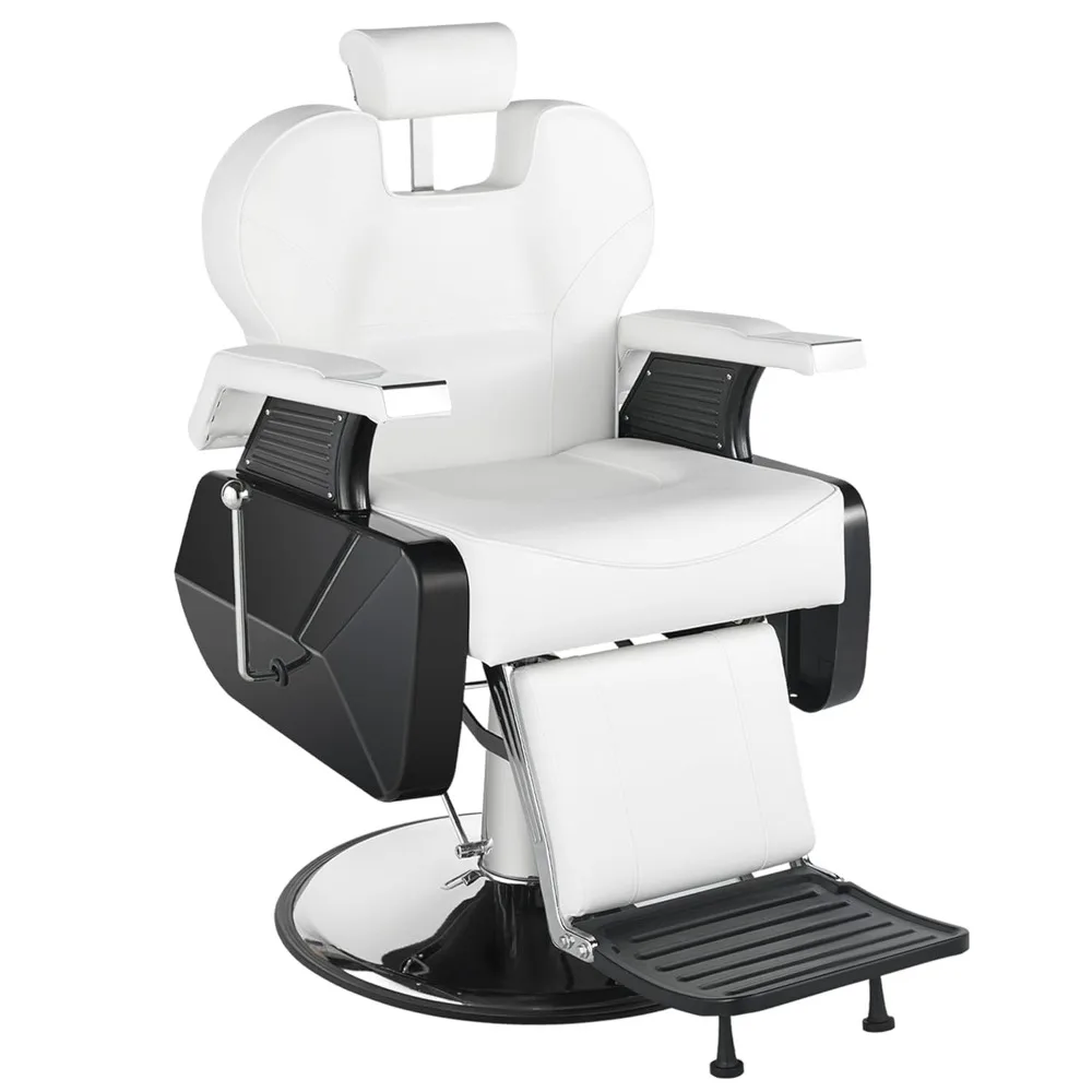 

Hydraulic Barber Chair - 360° Swivel Reclining Stylist Chair with Adjustable Headrest