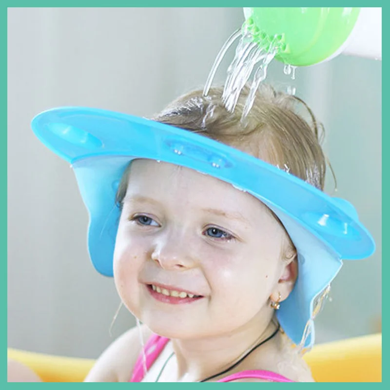 

Clearance sale Adjustable Baby Shampoo Cap Cute Cartoon Silicone Bath Waterproof Wash Hair Protector Shower Multi-functional