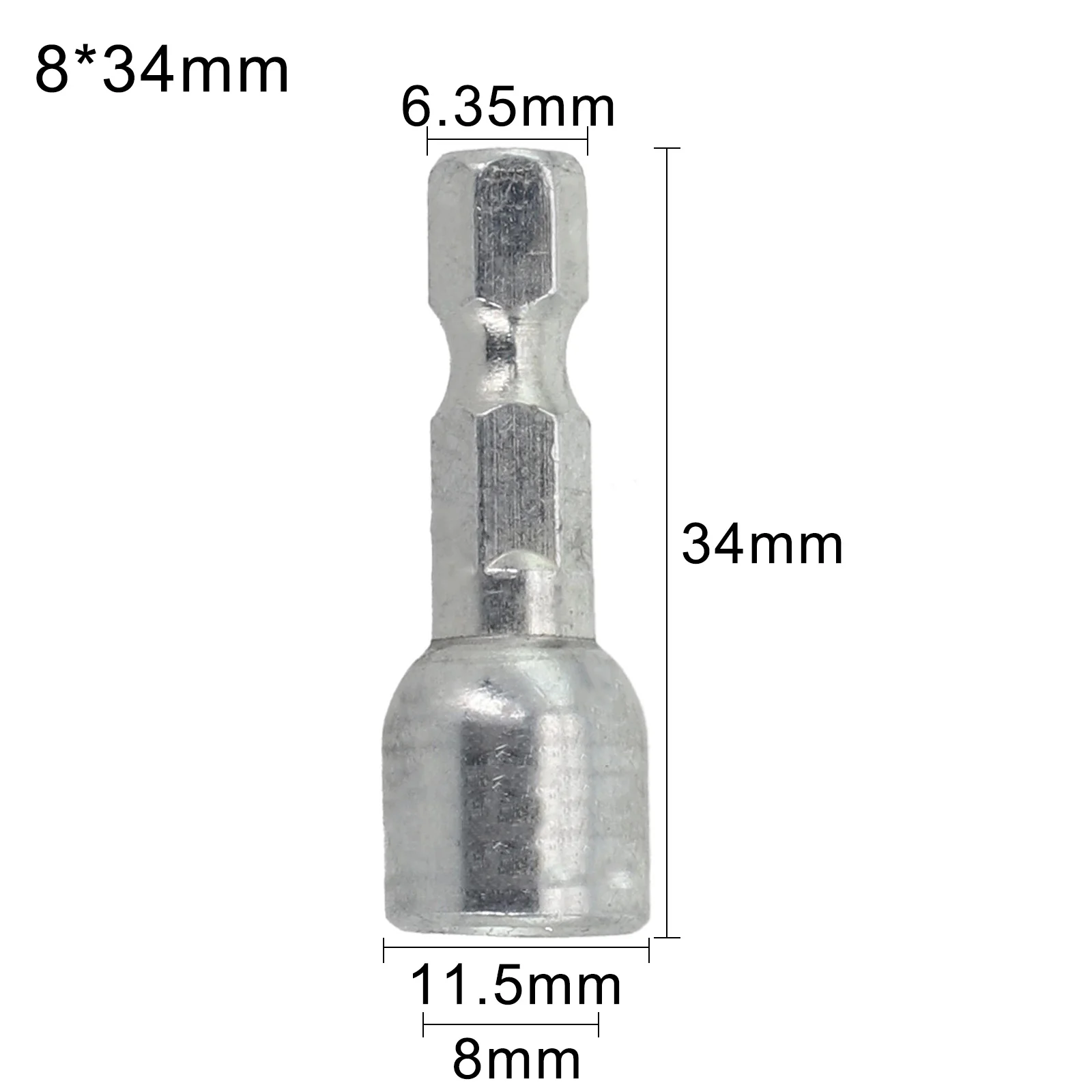 1pcs 8mm Magnetic Nut Screwdriver Socket Bit Hex Shank Driver Adapter Socket Wrench Hand Tools 42mm/45mm/65mm/34mm/60mm