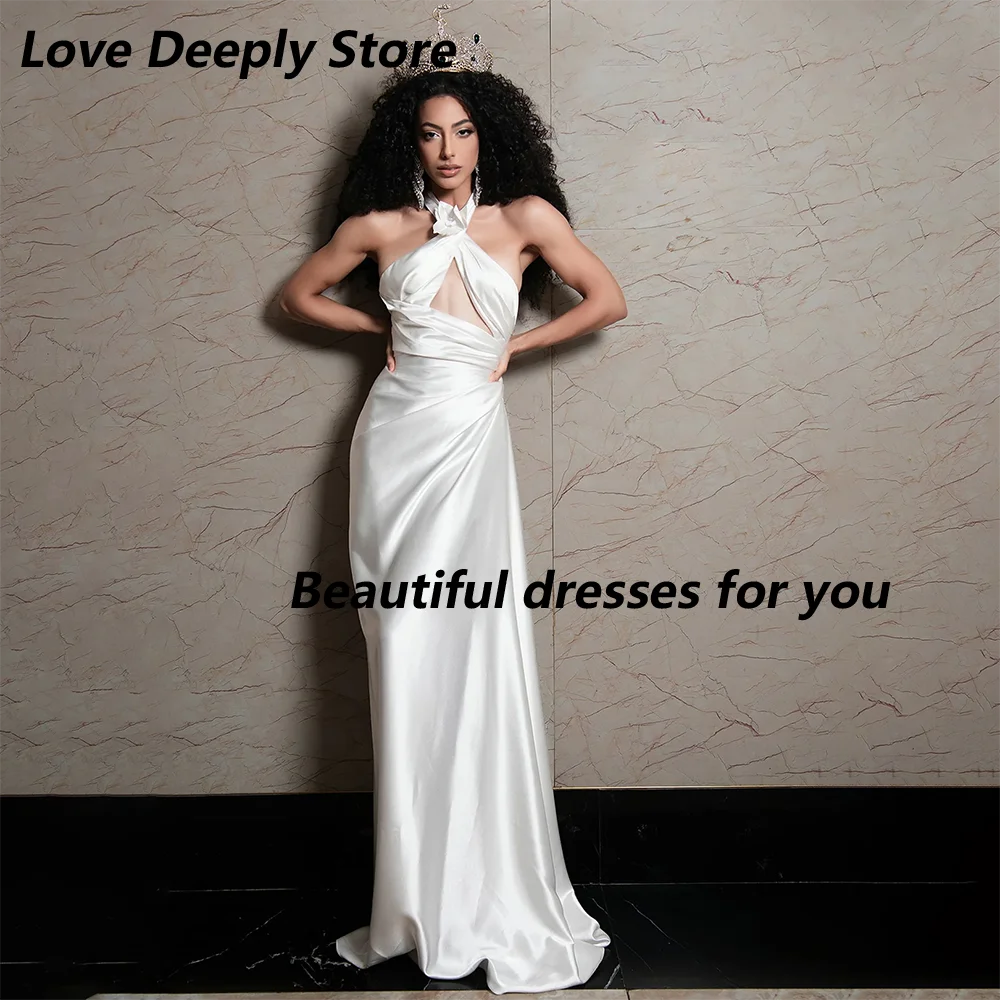 

Sexy Wedding Dresses Customized Halter Sleeveless Soft Satin Mermaid Bridal Gown Vestido De Noiva Bride Dresses 2026