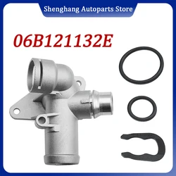 Aluminium Water Hose Coolant Flange For Audi A4 B6 B7 S4 Seat Exeo 1.8T 2002 2003 2004 2005 2006-2008 06B121132E 06B 121 132 E