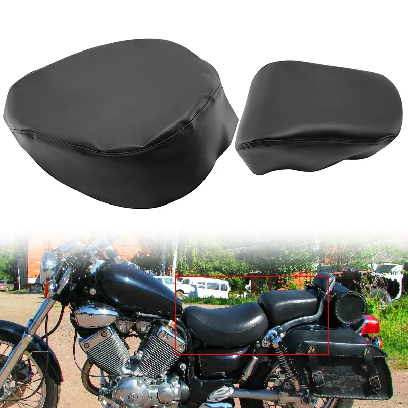 Motorcycle Seat Cover Portable Waterproof Cove Black Cushion Dust Protect For Yamaha Virago XV 400 535 1988-1997