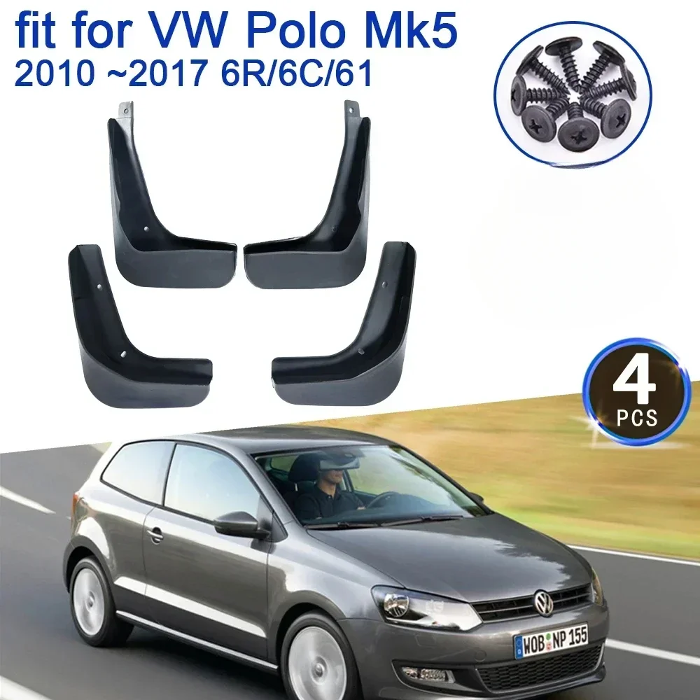 for Volkswagen VW Polo Mk5 2010 2011 2012 2013 2014 2015 2016 2017 6R 6C 61 Mud Flaps Splash Guards Flap Mudguards Fender Parts