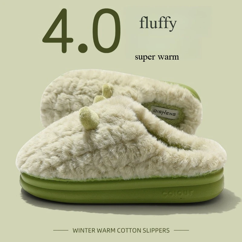 

Cotton Slippers for Women Autumn and Winter 2025 New Indoor Home Thick Soled Warm Plush Slippers Super Soft and Especially Warm