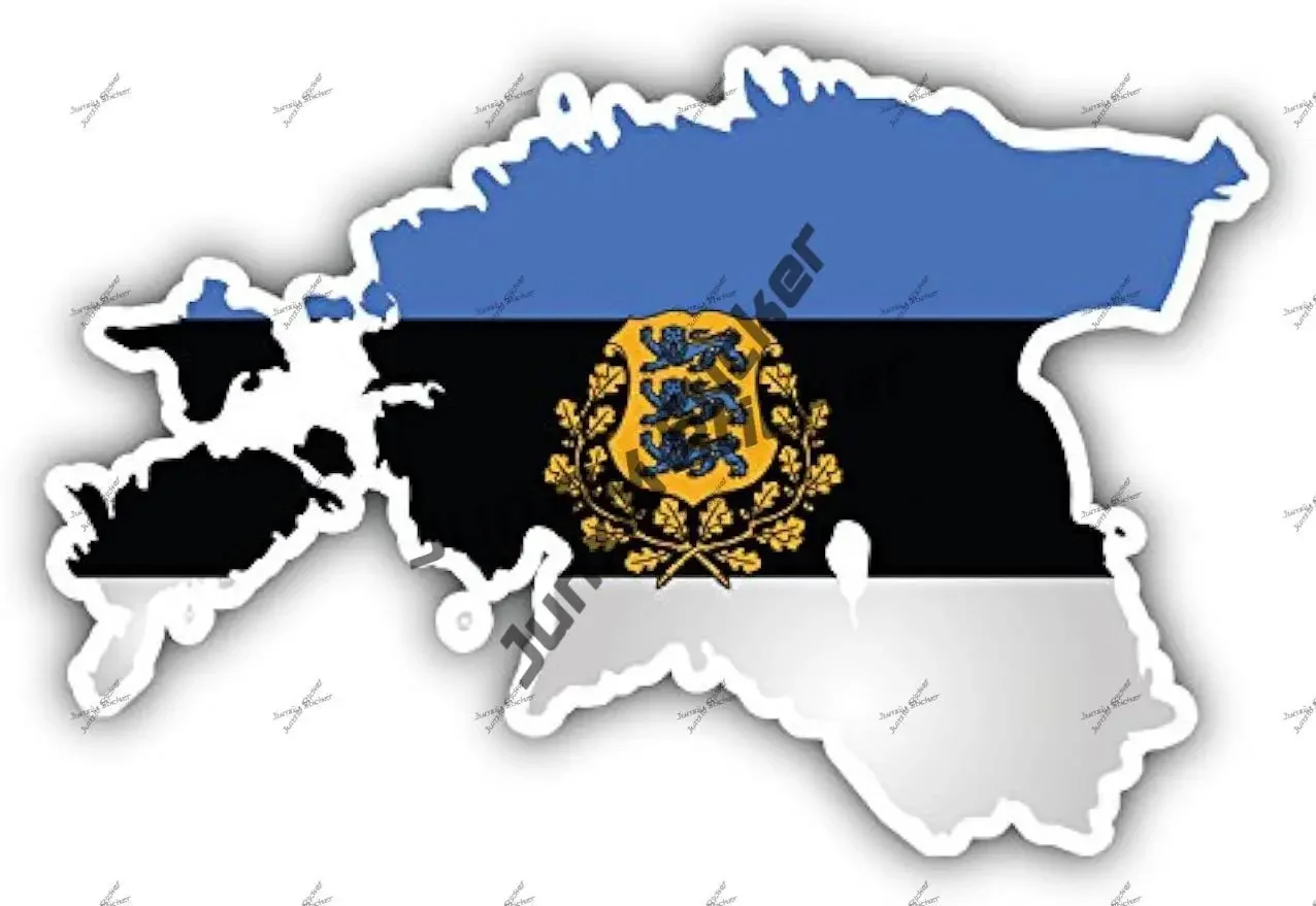 

Estonia Map Flag Seal Sticker Emblem Outline Vinyl Personalized Decal for Car SUV Laptop Fridge Guitar Motorcycle Helmet bumper