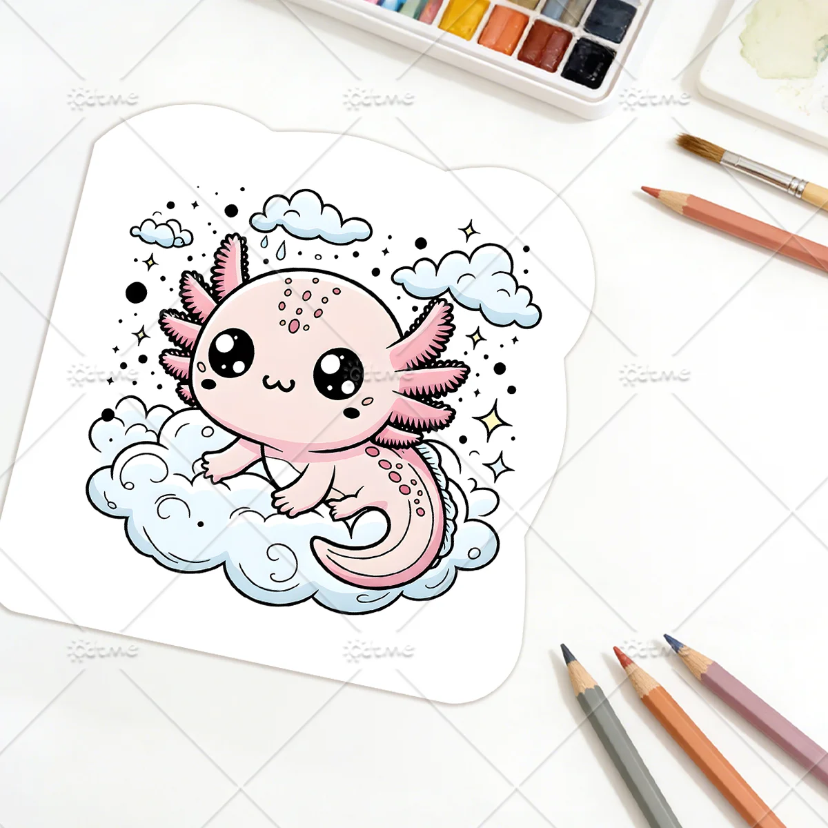 Niedliches Axolotl-Malbuch für Erwachsene, niedliche, gemütliche tägliche Aktivitäten, unregelmäßige Muster zur Entspannung (Cozy Spaces Coloring) – Detail 7