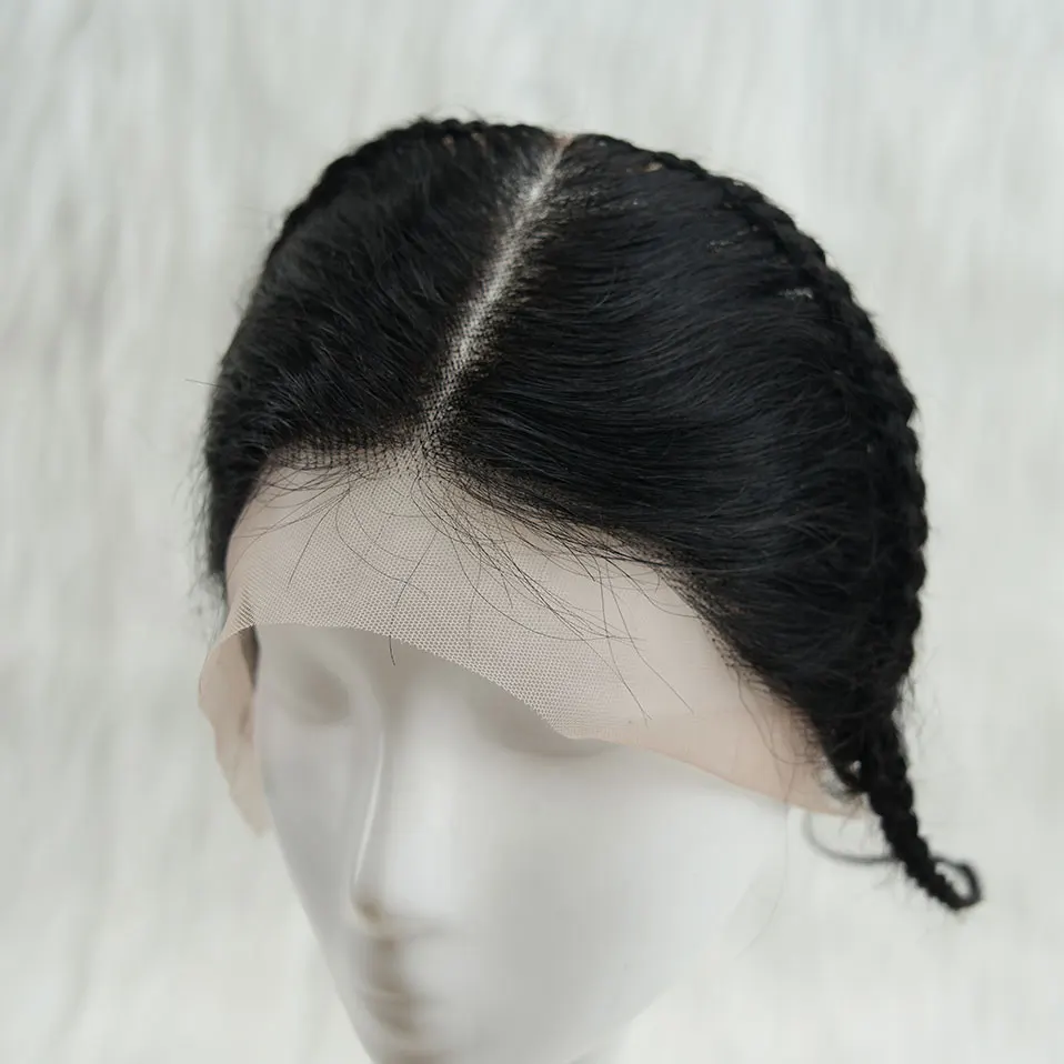 

SEGO 13x4 Кружевная фронтальная застежка Бесклеевые человеческие волосы Кружевные косы для волос Топпер Человеческие волосы с поясом Натуральный черный