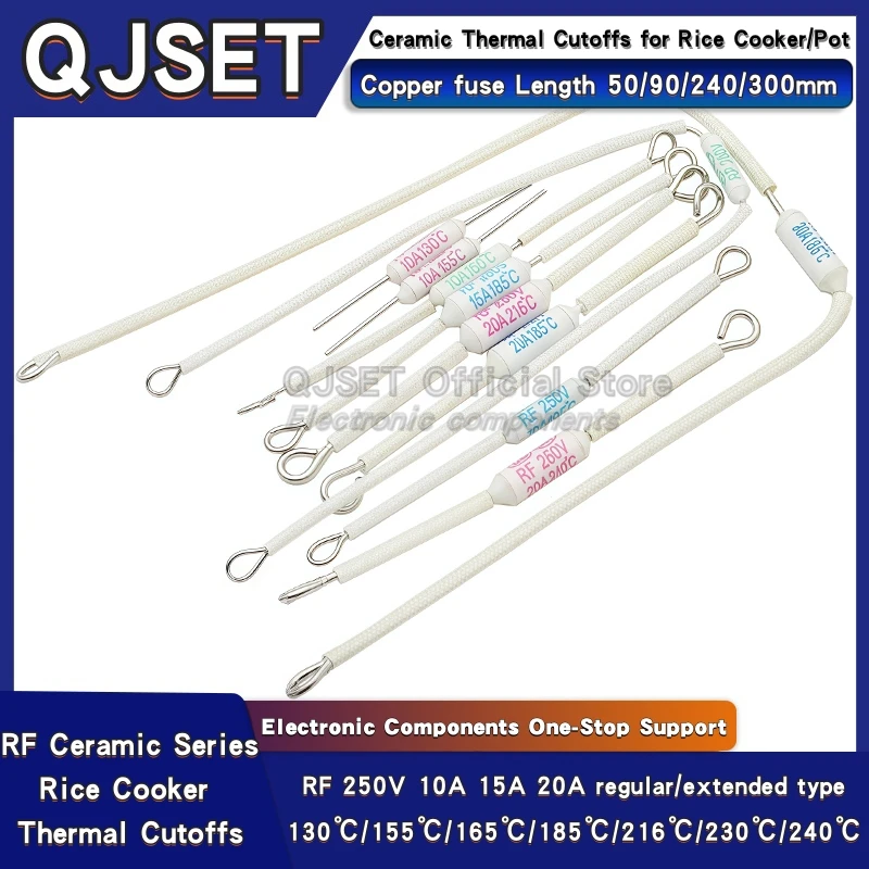 5pcs Rice Cooker RF Ceramic Thermal Fuse Accessories Resistor RF216 Degree 10A 15A 250V 20A RF165C 185C 230C 240C 130C 155C 216C