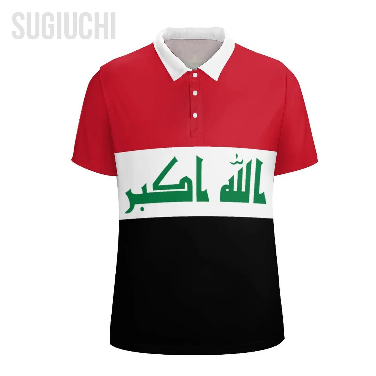 Unisex Polo Shirt Iraq Flag 3D Print Man Polo Fashion Clothing Tracksuits Short Sleeves