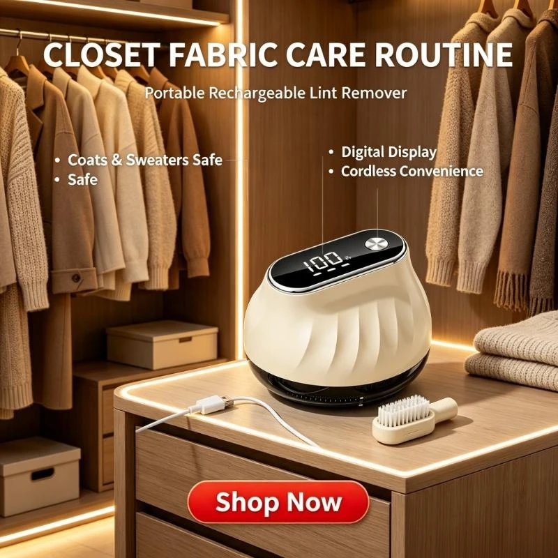 Portable Rechargeable Lint Remover for Clothes Digital Display Electric Sweater Defuzzer Fuzz Shaver Smart Fabric Care
