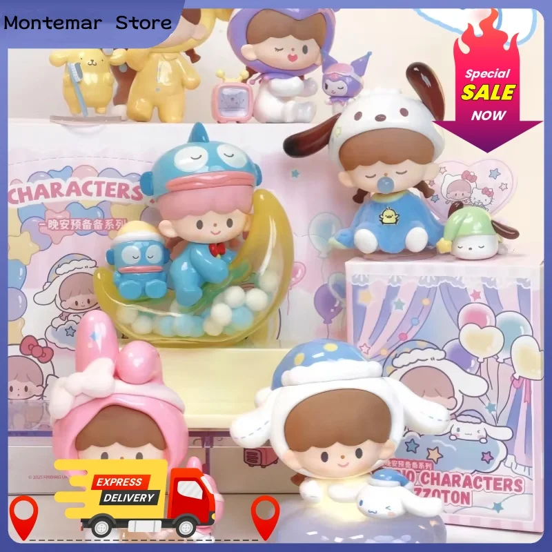 

Подлинная подготовка Zzoton X Sanrio перед сном, серия фигурок, коллекция слепых коробок, украшение, загадочная коробка, милая кукла, игрушка в подарок