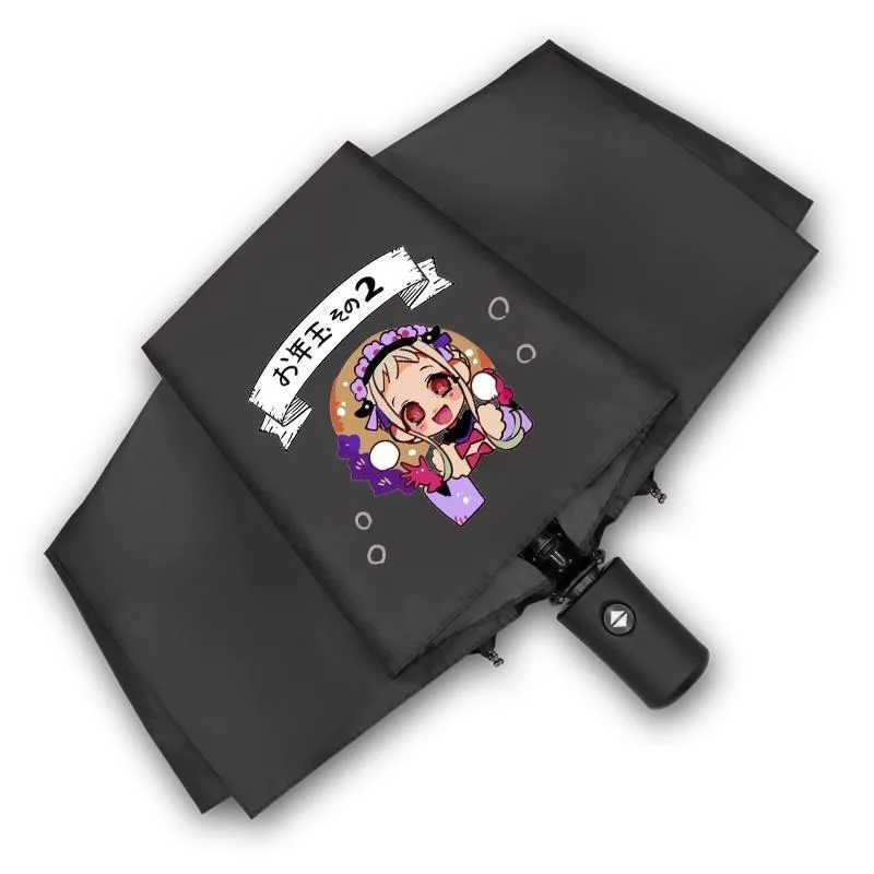 

Туалетный мальчик Ханако Черно-белый унитаз Jibaku Shounen Hanako-kun, милый аниме Kawaii Chibi с защитой от УФ-лучей, автоматический компактный зонт от дождя для женщин и девочек