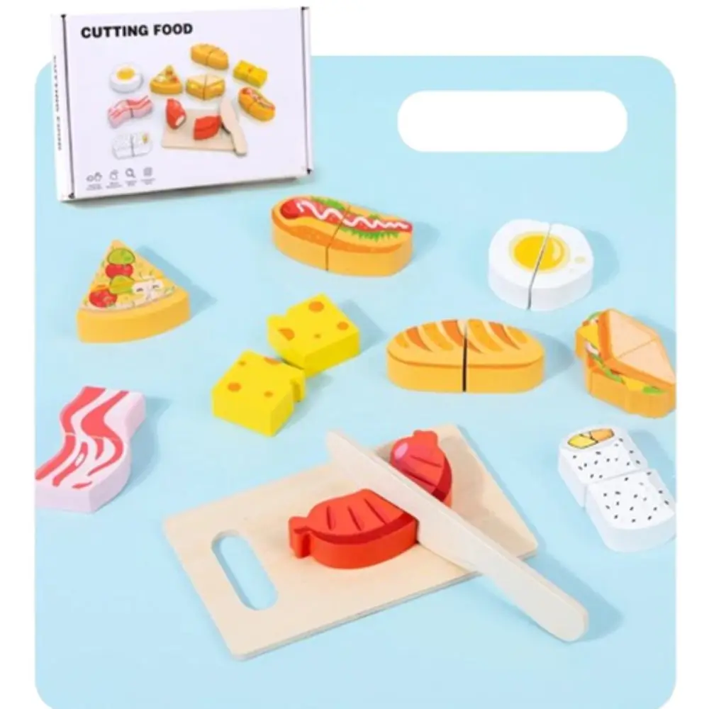 1 zestaw Drewniane Kuchenne Nóżki do Krojenia Owoców Zabawki Jedzenie do Zabawy Montessori Symulacja Kuchni Zabawka Interaktywna Udawanie Warzyw