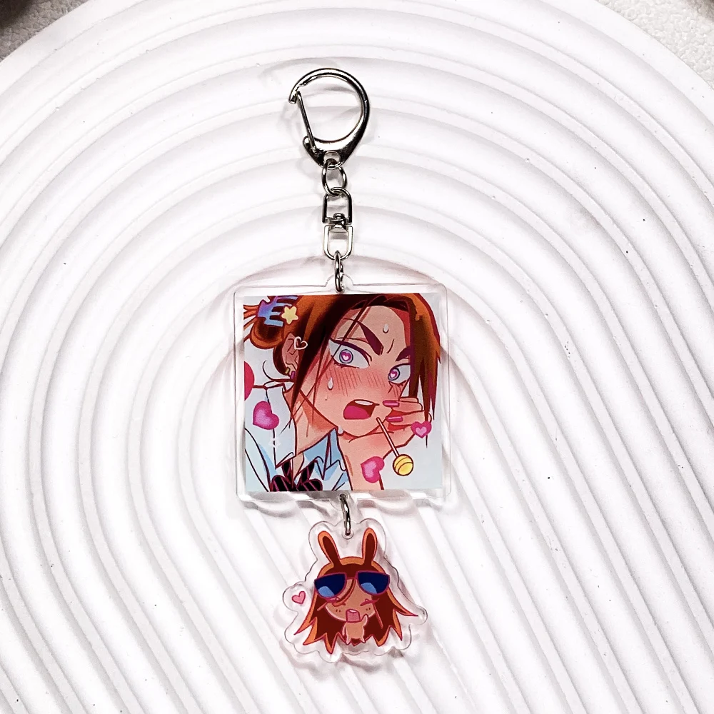 1/8Pcs Anime Alien Stage Acrylic Car Keychain Cute Bag Charms Accessories Backpack Funny Key Holder Keyring Fans Friends Gifts image 3